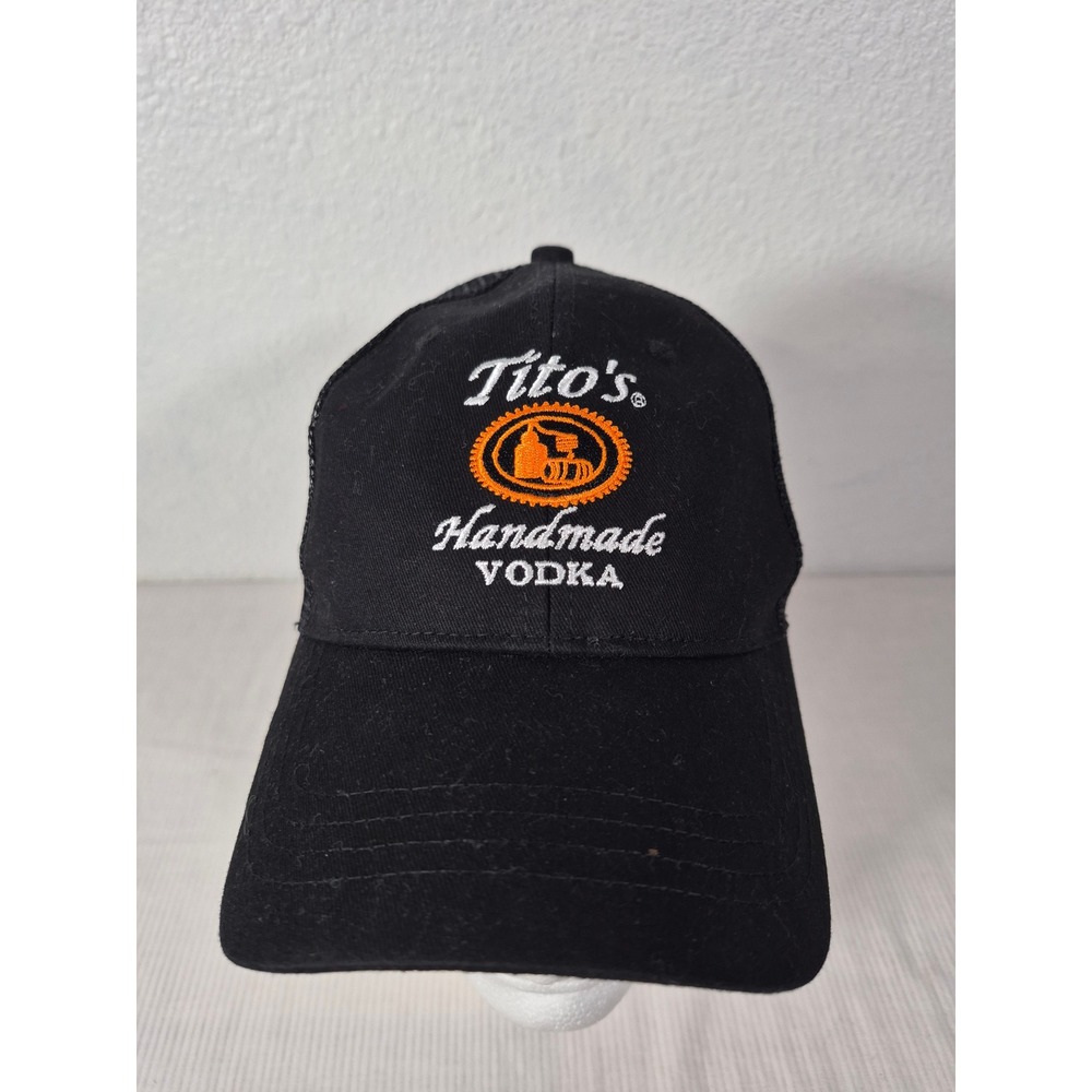 Tito's Handmade Vodka Trucker Hat Black Mesh Snapback Austin Texas Logo Cap - Picture 5 of 9